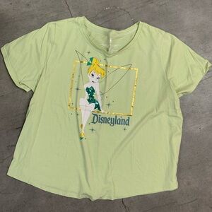 Disney Tinkerbell pastel Green Tee with Gold Accents